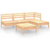 Syfax 5-tlg. Garten-Lounge-Set Massivholz Kiefer