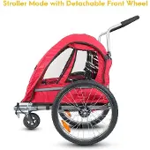 Fluid Kinder Fahrradanhänger faltbar 2-in-1 Buggy Fahrrad Transportanhänger Rot Schwarz