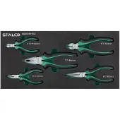 Stalco 5-teiliges Zangenset Werkzeugsatz in EVA-Schaumstoffeinlage Cr-V S026360002