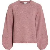 Vila "VISAPNA O-NECK L/S KNIT TOP/PB/1" mit Rundhalsausschnitt, aus Strick, Regular Fit
