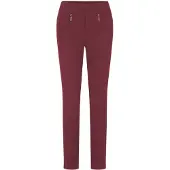 Goldner 2-in-1-Hose "Schlupfhose LOUISA mit Steppnähten", Damen, Gr. 48, N-Gr, rot (bordeaux), Obermaterial: 67% Baumwolle CO. 28% Polyamid PA. 5% Elasthan EL., Hosen 2-in-1-Hose, Ohne