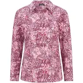 Goldner Hemdbluse "Kurzgröße Hemdbluse mit Paisley-Druck", Damen, Gr. 25, bunt (bordeaux, gemustert), Modern, figurumspielend, V-Ausschnitt, Manschette, Blusen Hemdbluse, Sattel im Rückteil