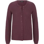Goldner "Cardigan aus Baumwolle, Rundhals" Piqué-Optik