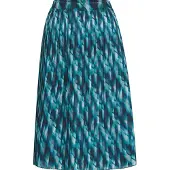 Goldner Plisseerock "Plisseerock mit grafischem Karo-Druck", Damen, Gr. 42, grün (smaragd, gemustert), Obermaterial: 100% Polyester PES., Röcke Plisseerock, knitterfei
