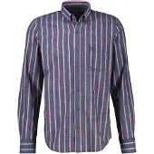 Lerros 1100000002199 "Herrenhemd mit Längsstreifen aus pflegeleichtem Mischgewebe", Herren, Gr. L, Normalgrößen, blau (classic navy), 76% Baumwolle, 24% Polyester, Hemden 1100000002199