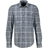 Lerros Karohemd "Herrenhemd mit Karomuster aus weichem Baumwollmix", Herren, Gr. L, Normalgrößen, grau (classic navy), 72% Baumwolle, 28% Polyester, Hemden Karohemd