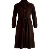 Zero Cordkleid "Cordkleid mit Bindegürtel", Damen, Gr. 38, EURO, schwarz (schwarz coffee), Obermaterial: 100% Polyester PES., Kleider Cordkleid