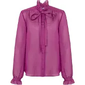 Seidensticker Klassische Bluse , Damen, Gr. XS (34), fuchsia, 83% Viskose, 17% Polyester, unifarben, regular fit, Blusen Klassische Bluse, 1/1 Stehkragen Uni