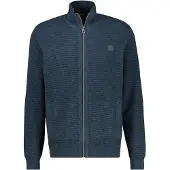 Lerros Strickjacke "Sportive Strickjacke aus hochwertiger Baumwolle", Herren, Gr. L, blau (classic navy), 100% Baumwolle, Strickjacken Strickjacke