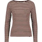 Zero Basic Shirt mit U-Boot-Ausschnitt in Cream/Brown | Gr.: 40