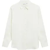 Comma Langarmbluse , Damen, Gr. 40, weiß, Web, Obermaterial: 53% Viskose, 47% Polyester, unifarben, normal hüftbedeckend, Rundhals, Blusen Langarmbluse, mit Viskose / leicht schimmernd