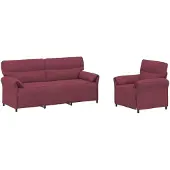 vidaXL Sofa Set 2 stk. Weinrot Stoff