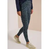 Cecil Leggings , Damen, Gr. M (40), N-Gr, blau (dried olive grün), Jersey, Obermaterial: 95% Baumwolle, 5% Elasthan, lang, Hosen Leggings, Animal-Print