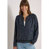 Cecil Blouson , Damen, Gr. M (40), blau (dried olive grün), Web, Obermaterial: 85% Viskose, 15% Nylon, hüftlang, Rundhals, Bündchen, Jacken Blouson, Elastikbund, Viskosemischung, Animal Print