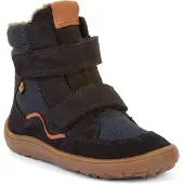 Froddo 1100000002199 "BAREFOOT TEX WINTER", Mädchen, Gr. 33, blau, Textil, Veloursleder, Basic, Schuhe 1100000002199, Klettschuh, Winterstiefel mit TEX-Membrane