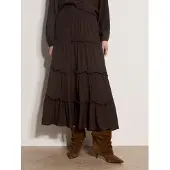 Apricot Maxirock "Stufenrock in langer Länge", Damen, Gr. XS (34), braun, gewebt, Obermaterial: 83% Viskose CV. 17% Nylon NY., uni, Modisch, Röcke Maxirock, mit Rüschen