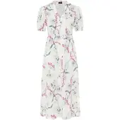 Laura scott Blusenkleid , Damen, Gr. 44, N-Gr, weiß (weiß geblümt), Web, Obermaterial: 100% Polyester, bedruckt, Kleider Blusenkleid, femininer Stil, für vielseitige Anlässe, aus Polyester