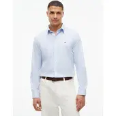 Tommy Hilfiger Poplin Hemd Gestreift Hellblau