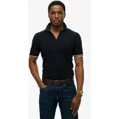 Superdry für Herren. M1110441A Polo Texture marineblau (XXL), Lässig, Baumwolle, Kurzarm
