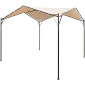 The Living Store Pavilion Partyzelt Überdachung 3x3 m Stahl Beige