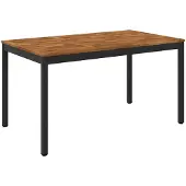 vidaXL Gartentisch Natürlich und Schwarz 141 x 80,5 x 75 cm