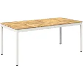 vidaXL Gartentisch Weiß 180 x 88,5 x 75 cm Massivholz Akazie