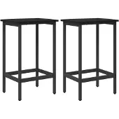Syfax Barhocker 2 Stk. Schwarz Eichen-Optik 40 x 32 x 74 cm