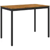 vidaXL Gartenbar-Tisch Natürlich und Schwarz 141 x 80,5 x 105 cm