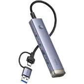 Baseus Hub 4in1 UltraJoy USB-A&USB-C auf 4xUSB3.0+USB-C (grau)