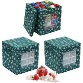 Northix Aufbewahrungsboxen für Weihnachtskugeln, 3er-Set mit Trennwänden