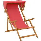 vidaXL Liegestuhl 2 pcs 3 Position Massives Eukalyptus Holz Rot