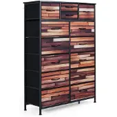 Northix Kommode mit 14 Stoffschubladen, Metallgestell und Holzplatte