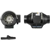 OEM Inline-Lüfter, stufenlose Geschwindigkeitsregelung, leiser Betrieb, schwarz