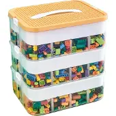 OEM Aufbewahrungsbox, stapelbares Design, integrierte Arbeitsfläche, gelb, 3-lagig-a