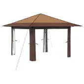 vidaXL Gazebo ohne Seitenwand 3,3 x 3,3 m Beige und Braun