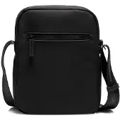 Momo Design Tracollina Messenger Schwarz Polyurethan mit Reißverschluss Black UNICA 20.5x24.5x5 cm MO-04RU-BLACK