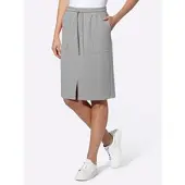 HEINE Sweatrock , Damen, Gr. 40, grau (steingrau), 55% Viskose, 40% Polyester, 5% Elasthan, unifarben, knielang, Röcke Sweatrock