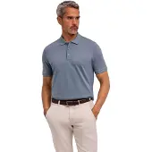 Falke Essential Herren Polo Shirt, S, Blau, Struktur,Uni, Baumwolle