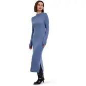Falke Ultrafine Merino Wool Damen Kleid, XXL, Blau, Rippe, Schurwolle