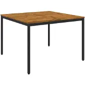 Syfax Gartentisch Natürlich und Schwarz 110 x 108,5 x 75 cm