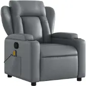 vidaXL Massagesessel Relaxsessel Grau Kunstleder