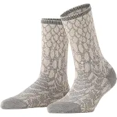 Falke Owl Rhapsody Damen Socken, 35-38, Grau, Lurex,AnderesMuster,Tier, Baumwolle