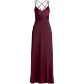 Vera Mont Abendkleid "Abendkleid mit V-Ausschnitt", Damen, Gr. 34, EURO, rot (deep dahlia), Obermaterial: 97% Polyester PES. 3% Elasthan EL., Kleider Abendkleid