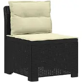 vidaXL 3-Sitzer Garten Sofa mit Kissen Rattan-Look 3-Sitzer PP