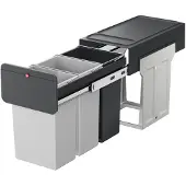 Hailo Einbaubehälter Eco-line Trio L, 3 x 10 Liter, Stahl/Schwarz