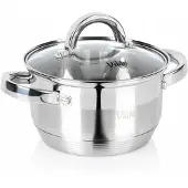 Artemis Traditioneller Stahltopf mit Deckel zum Kochen und Schmoren, 16 cm, 1,5 l