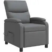 vidaXL Massage Relaxsessel Grau Kunstleder