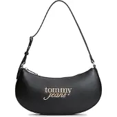 Tommy Hilfiger Tommy Jeans Damen Schultertasche mit Logo-Schriftzug, Schwarz (Black), Einheitsg