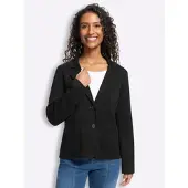 HEINE Blusenblazer "Strickblazer Strickblazer mit Taschen", Damen, Gr. 44, schwarz, Strick, , Sportlich, Blazer Blusenblazer