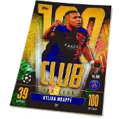 Hasbro Match Attax Extra 2023/24 Card. 332 Kylian Mbappe / 100 Club